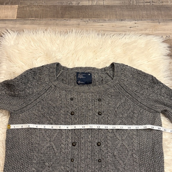 American Eagle AEO will blend cable knit textured sweater metal stud detail L - Picture 5 of 8